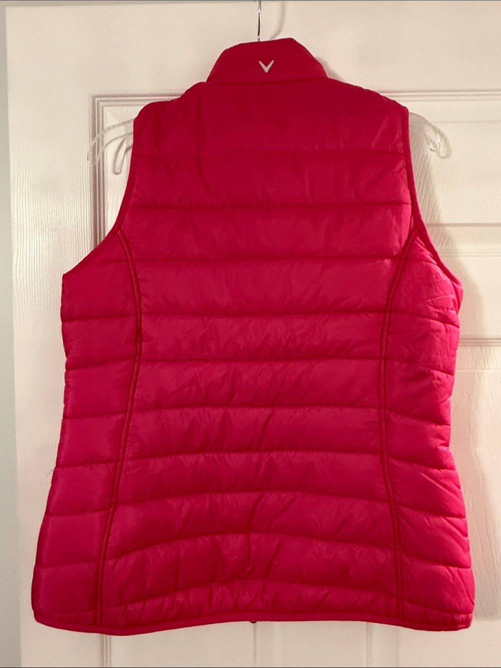 Callaway Bright Pink Quilted Puffer Vest size L 100% nylon length 27” bust 38” - Picture 4 of 8
